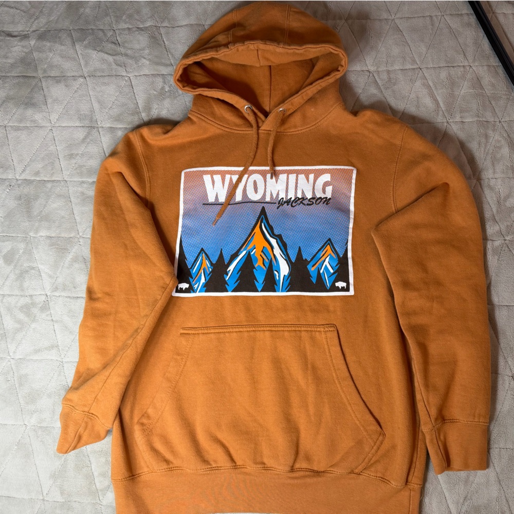 Eighty Eight Jackson Wyoming Graphic Men's Orange Hoodie
